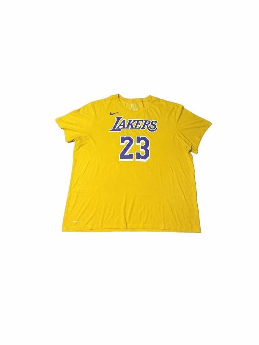 Nike Los Angeles Lakers LeBron James 23 T-Shirt XXL Gold Dri-Fit